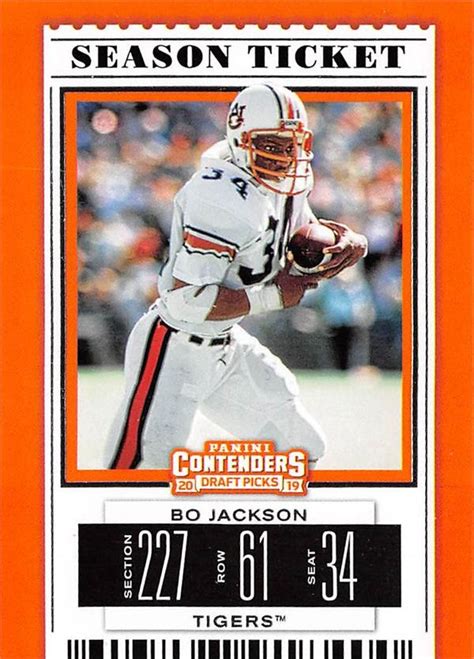 Bo Jackson football card (Auburn Tigers) 2019 Panini Contenders Draft ...