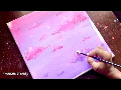 Daily Challenge #163| How to paint pink sky landscape | Acrylic Painting Demonstration - YouTube