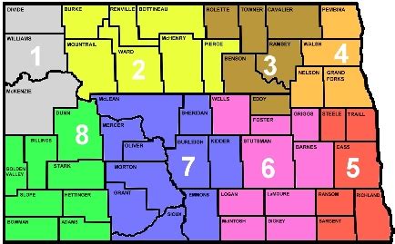 North Dakota Association of Counties - Regions Map