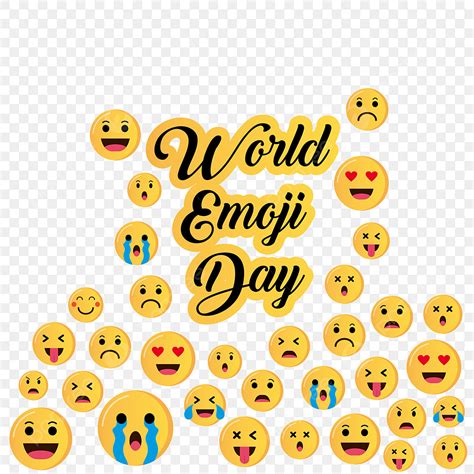 World Emoji Day, Emoji, Emoticon, Design PNG and Vector with ...