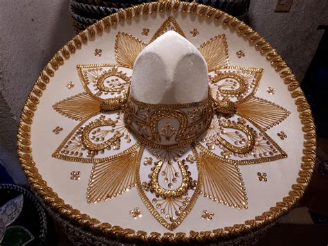 Sombrero Charro Blanco Adulto Oro Plata Fabricante Mexicano - $ 599.00 ...