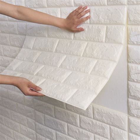 Dodoing 1PC 23.6in x 11.8in 3D Self-Adhesive Wall Panels Faux Foam ...