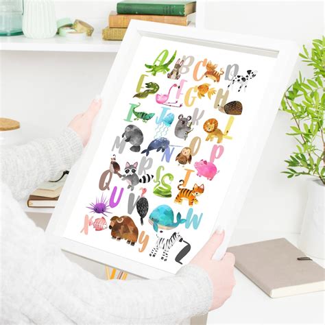 Alphabet Poster Animal Nursery Prints Wall Art Digital - Etsy