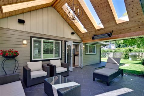 skylights in patio roof | Covered patio design, Patio design, Porch roof design