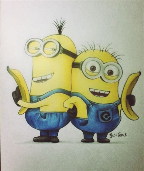 Minions Drawing Banana at PaintingValley.com | Explore collection of ...