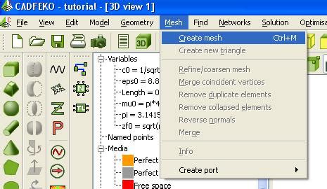 Antenna Simulation Software - FEKO - Adding Ports, Sources and Meshing