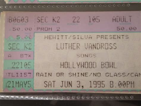 luther vandross Concert & Tour History | Concert Archives