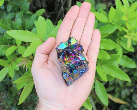 Rainbow Aura Amethyst Cluster Titanium Aura Amethyst Crystal | Etsy