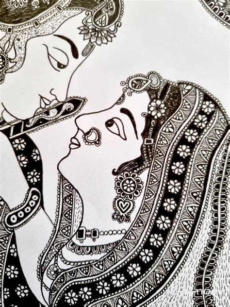 Handmade Radha Krishna Mandala Art | Isk, Drawing by Soumyarani Guda | Artmajeur