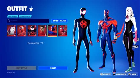 Fortnite All Spider-man Skins (2022 - 2023) + Other Spider-man Cosmetics - YouTube