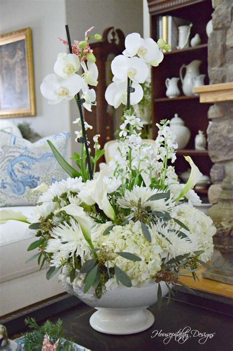 Winter White Flower Arrangement with Good Luck Flowers | White flower arrangements, Flower ...