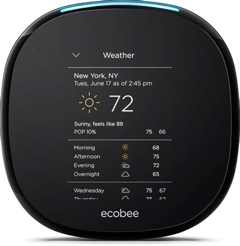 Best Buy: ecobee ecobee4 Wi-Fi Thermostat with Room Sensor and Built-In Alexa Voice Service EB ...