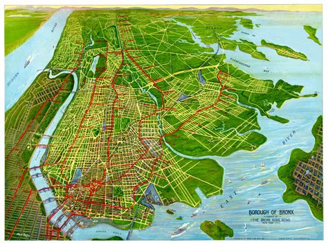 Beautifully restored map of the Bronx, NYC from 1921 - KNOWOL