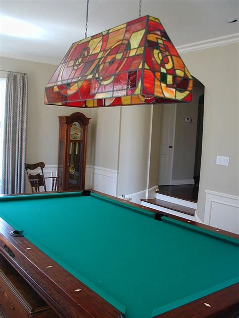 Custom Stained Glass Pool Table Light