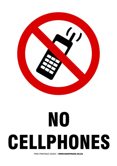 No Cell Phone Sign Printable - Get Your Hands on Amazing Free Printables!