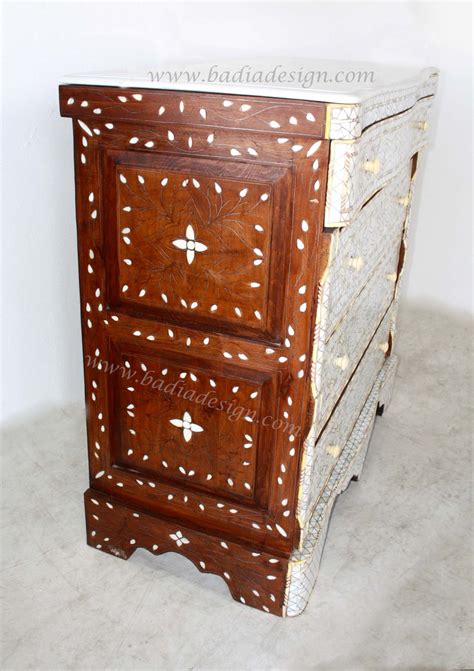 White Moroccan Mother of Pearl Dresser from Badia Design Inc.