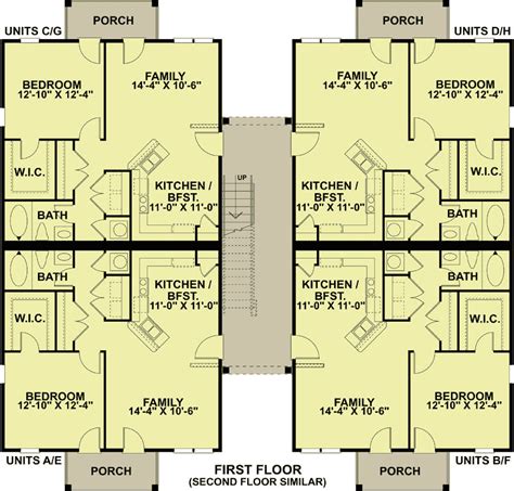 8 Unit Traditional Apartment Dwelling - 83130DC | Architectural Designs - House Plans