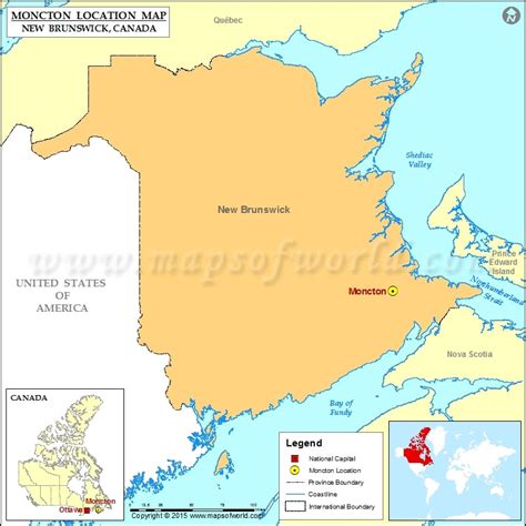 Where is Moncton Located in Canada Map