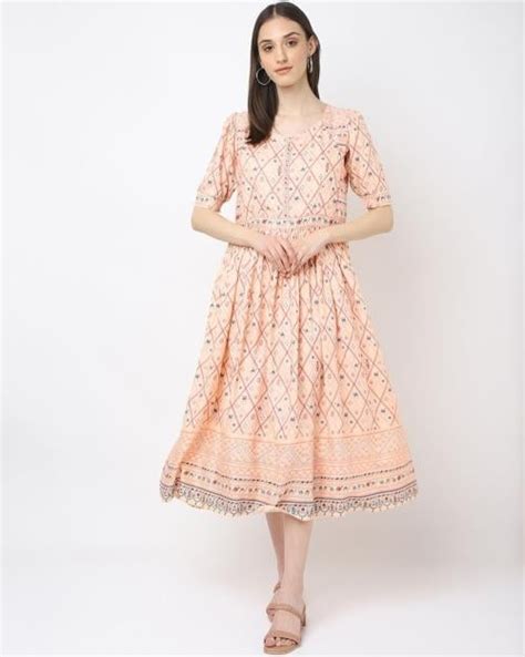 Buy Printed Fit & Flare Dress Online at Best Prices in India - JioMart.