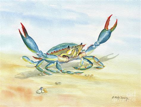 Colorful Blue Crab Painting by Melly Terpening - Fine Art America