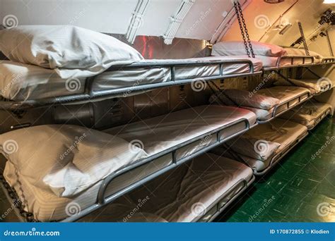 Sleeping Quarter In Submarine USS Bowfin In Pearl Harbor, Oahu, Hawaii ...