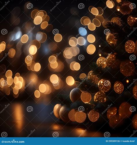 Bokeh Lights Background Christmas Wallpaper Stock Photo - Image of dark, glitter: 299309136