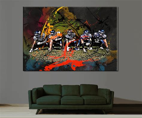 Football Team Canvas Art, Football Wall Decor, Football Print, Football ...