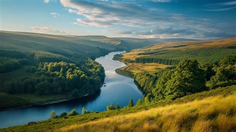 Wallpaper UK, 4k, HD wallpaper, hills, river, trees, sky, Nature #5284 ...