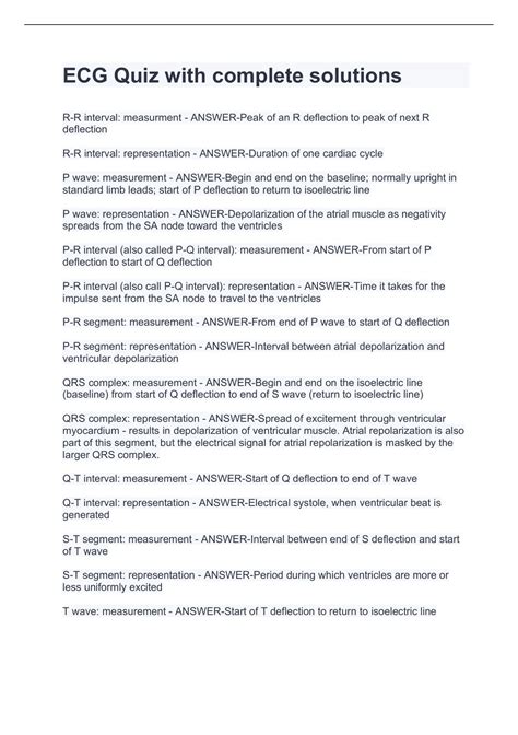 ECG Quiz with complete solutions - ECG - Stuvia US