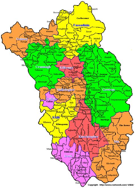 Kilkenny County Map Area - Map of Ireland City Regional Political