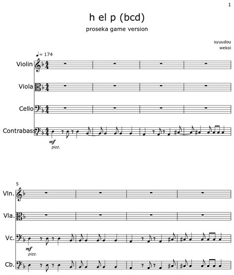 h el p (bcd) - Sheet music for Violin, Viola, Cello, Contrabass