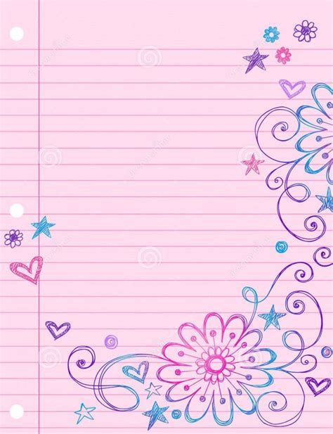 Lined Notebook Paper Template Pink | Learning Printable