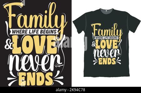 An illustration about family t-shirt design ideas isolated on a black and white background Stock ...