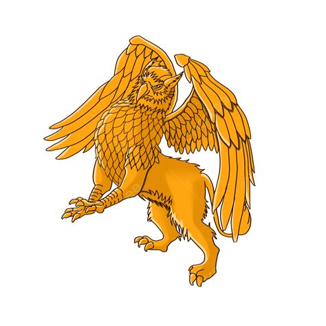 Mythical Animals PNG Transparent, Griffin Cartoon Mythical Animal ...