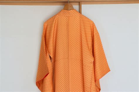 Vintage Japanese Kimono /// Orange Robe Kimono komon Orange | Etsy