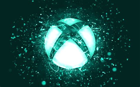 Download imagens Logotipo turquesa do Xbox, 4k, luzes de néon turquesa ...