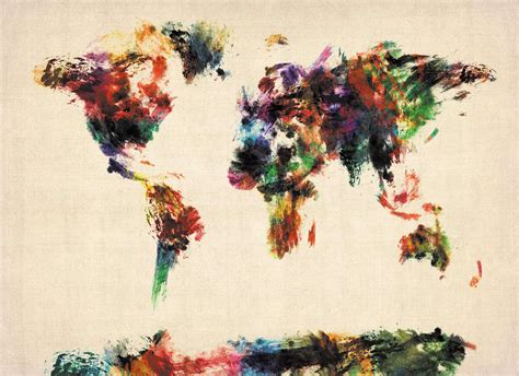 Abstract Painting Map of the World