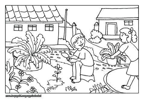 Sketches Of Village Scenery Coloring Pages