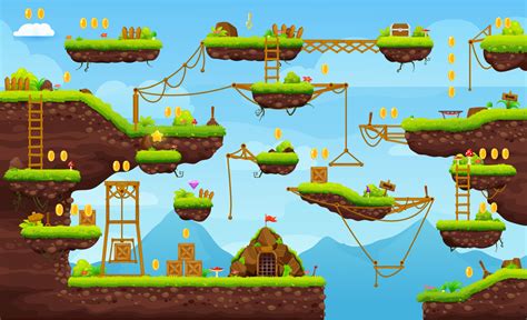 Retro 2d arcade game level map interface 16540011 Vector Art at Vecteezy