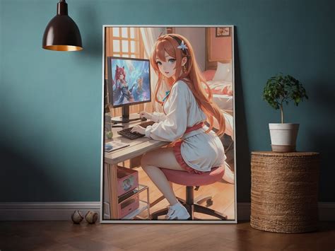 Poster Cute Gaming Anime Girl Gamer Life Aesthetic Art Gift for Video ...