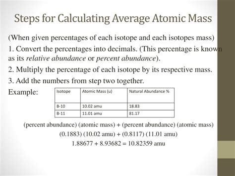 PPT - Calculating the Average Atomic Mass PowerPoint Presentation, free download - ID:6866964