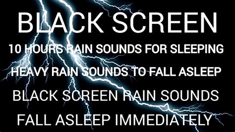 Rain and Thunder Sounds for Sleeping Black screen 10 Hours | Rain | Rain and thunder Sounds ...