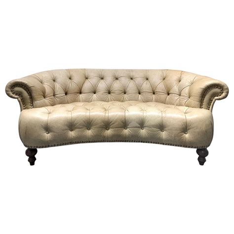 Leather Curved Chesterfield Style Sofa For Sale at 1stDibs | curved leather sofa, curved ...