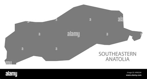 Southeastern Anatolia Turkey Map grey Stock Photo - Alamy