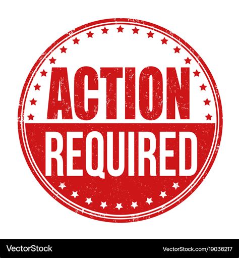 Action required stamp Royalty Free Vector Image