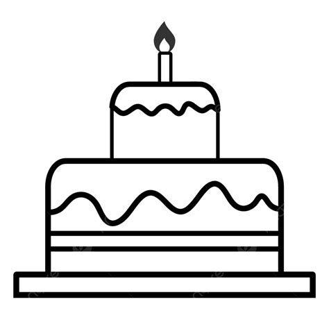 Cake Outline Clipart Transparent Background, Cake Outline, Clipart, Outline, Birthday Cake PNG ...