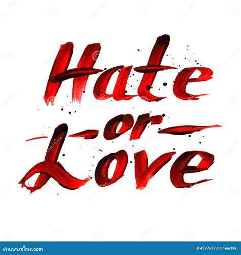 Hate or Love Red Sign, Calligraphy Vector Design Stock Vector - Illustration of calligraphic ...