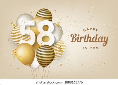 Happy 68th Birthday Gold Balloons Greeting Stock Illustration 1889591938