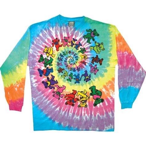 Grateful Dead Men's Spiral Bears Tie Dye Long Sleeve Medium Multi - Walmart.com