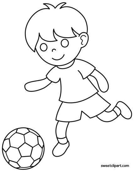 Coloring Page Of Boy Playing Soccer Clip Art Hd Png D - vrogue.co